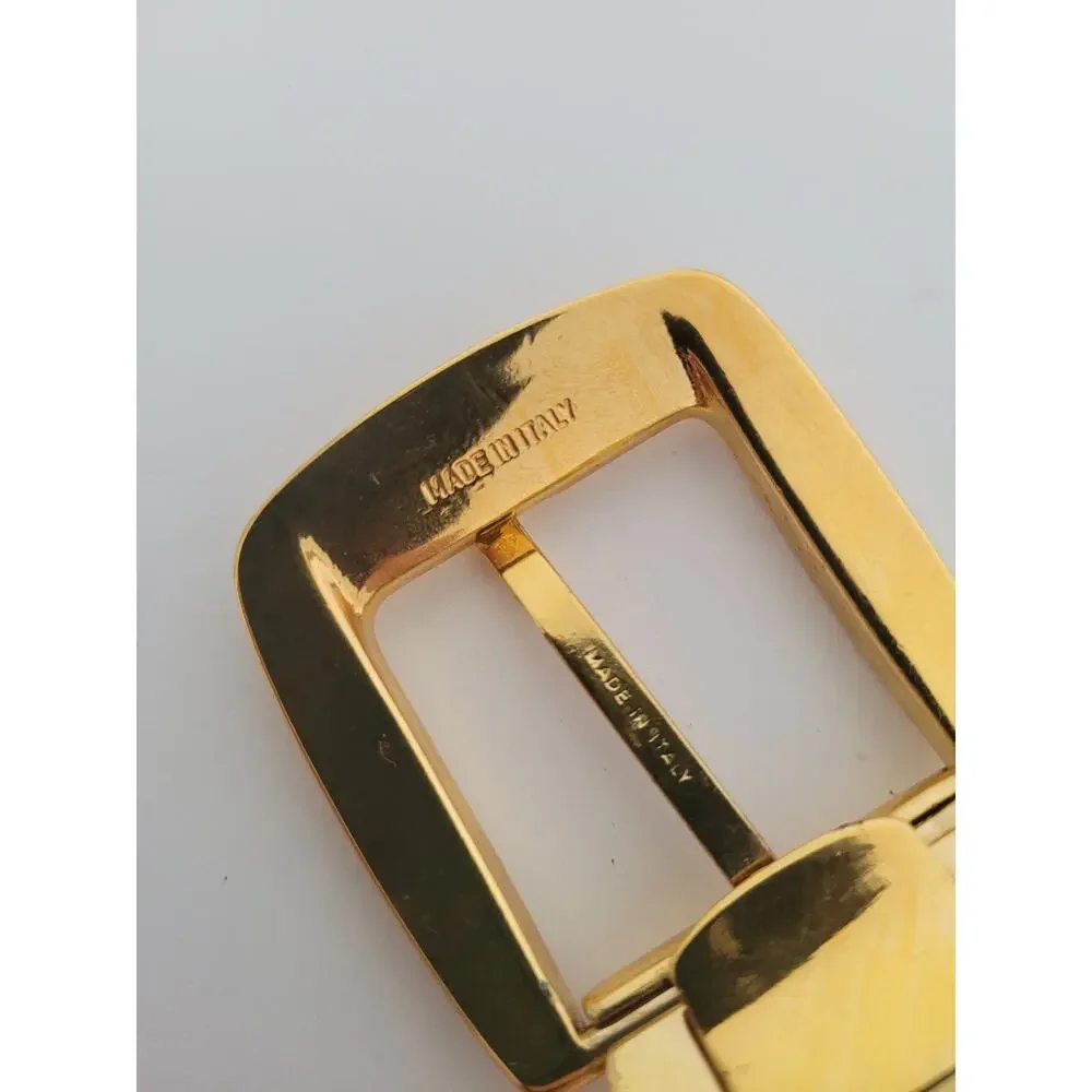 Givenchy Vintage Belt Buckle Gold‎ Tone Logo Slim 1